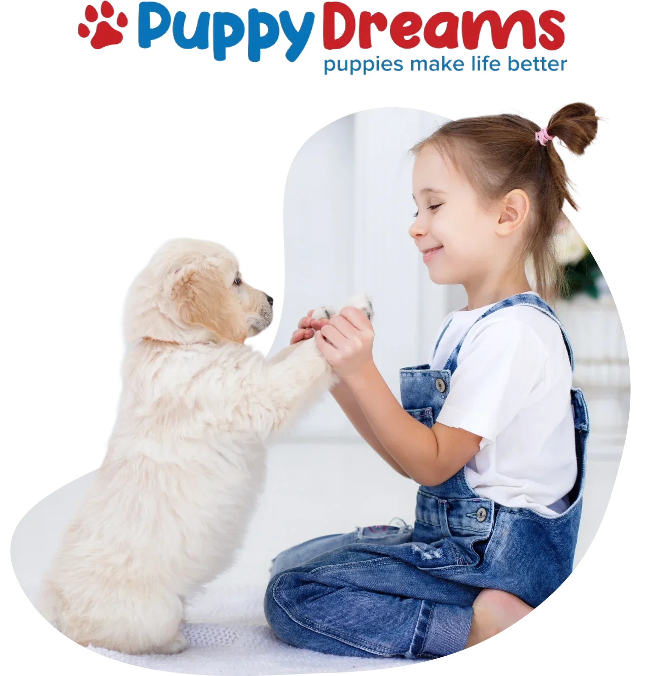 Child spending time with a Puppy Dreams puppy
